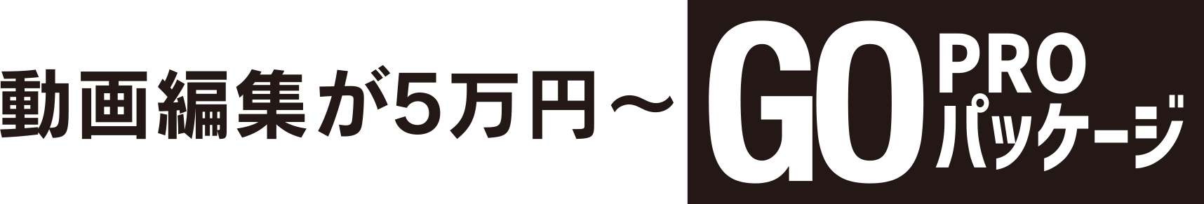 動画編集が5万円〜 GO PRO パッケージ